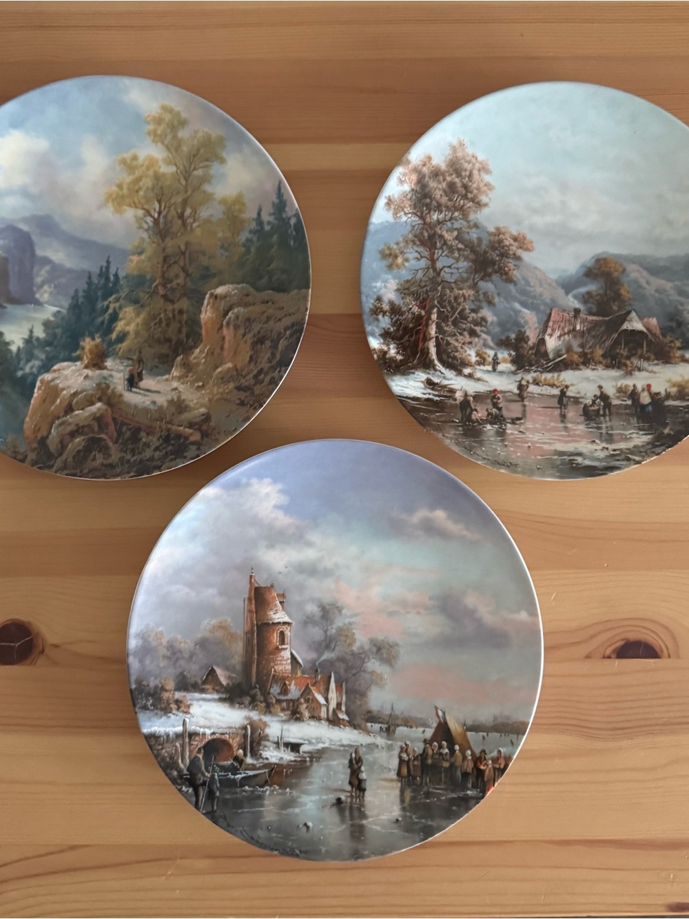 Fürstenberg Ludwig Muninger German Porcelain Winter Collector Plates Set 3